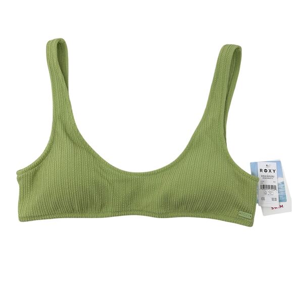 Roxy Aruba Bralette Bikini Top, NWT Size Large Green - Picture 3 of 9